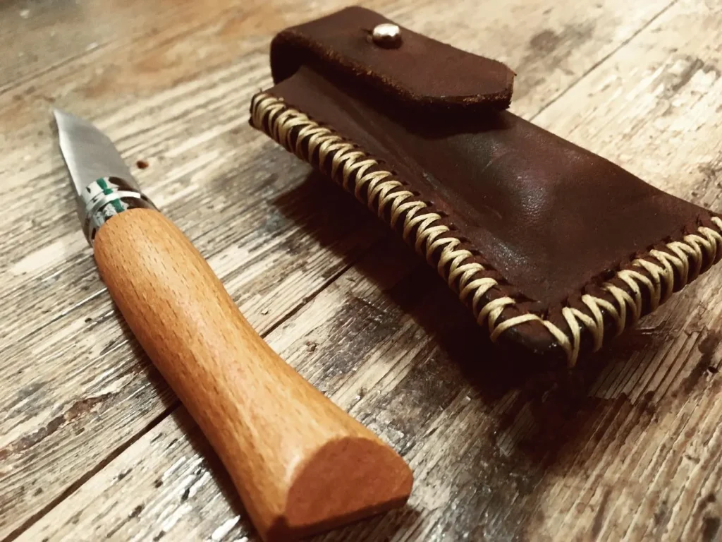 Handmade leather knife holder