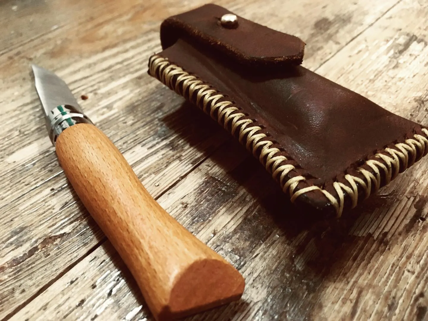 Handmade leather knife holder