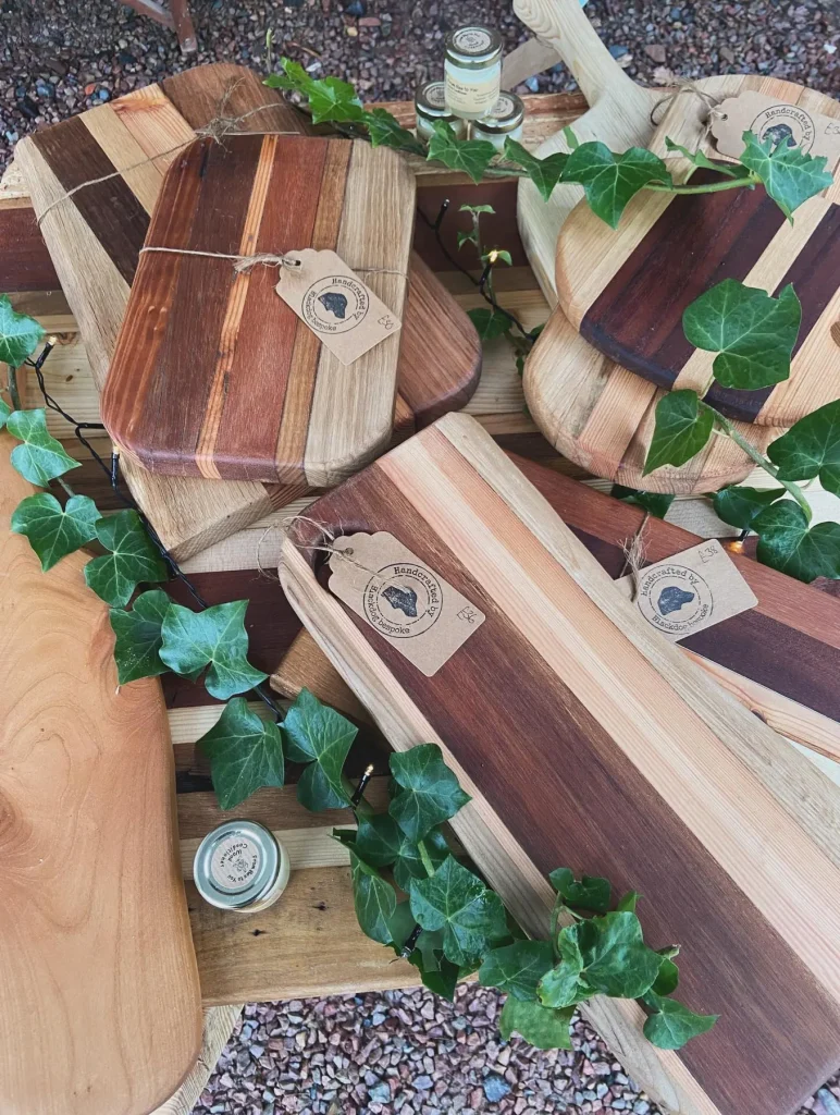 Finished handmade wooden boards